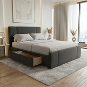 NZ Made Crest Bed Frame With Drawers