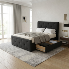 NZ Made Crown Bed Frame With Drawers