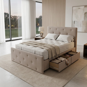 NZ Made Crown Bed Frame With Drawers