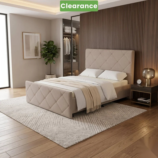 NZ Made Crystal Bed Frame Queen- Floor Model