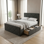 NZ Made Crystal Bed Frame With Drawers