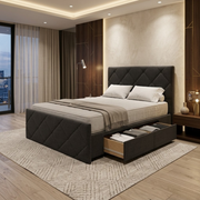 NZ Made Crystal Bed Frame With Drawers