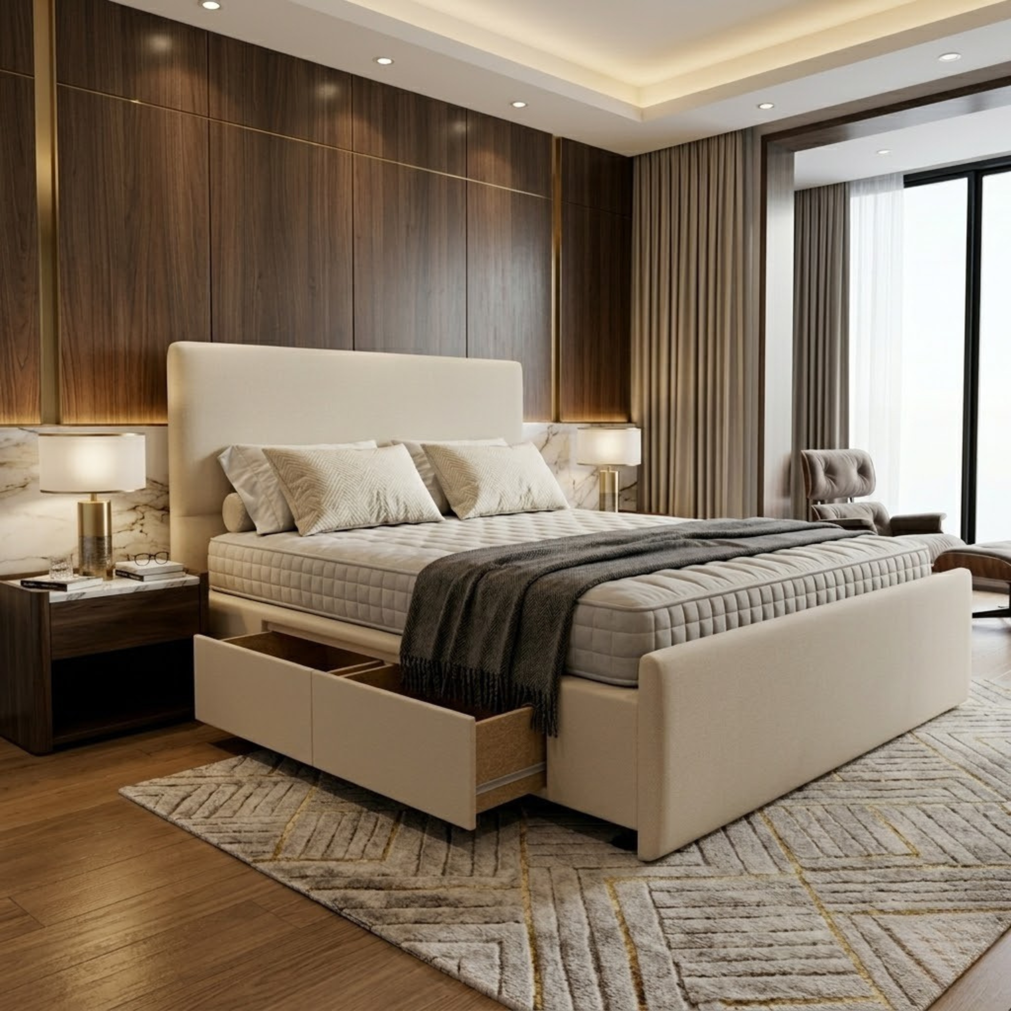NZ Made Deaura Bed Frame With Drawers