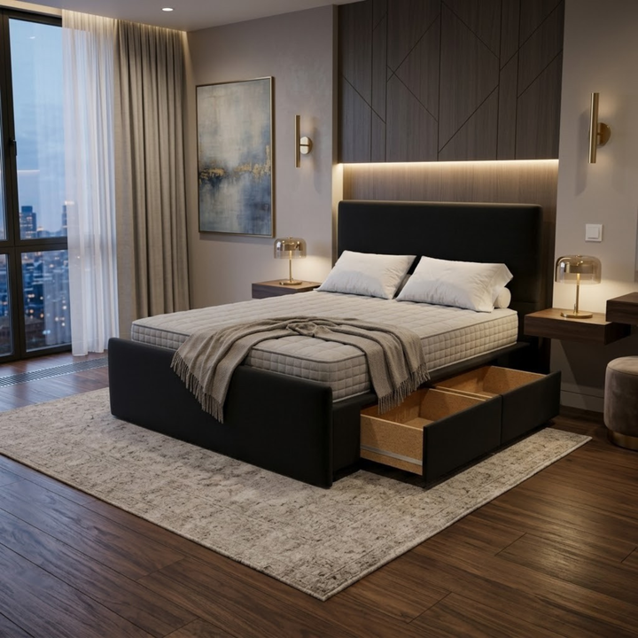 NZ Made Deaura Bed Frame With Drawers