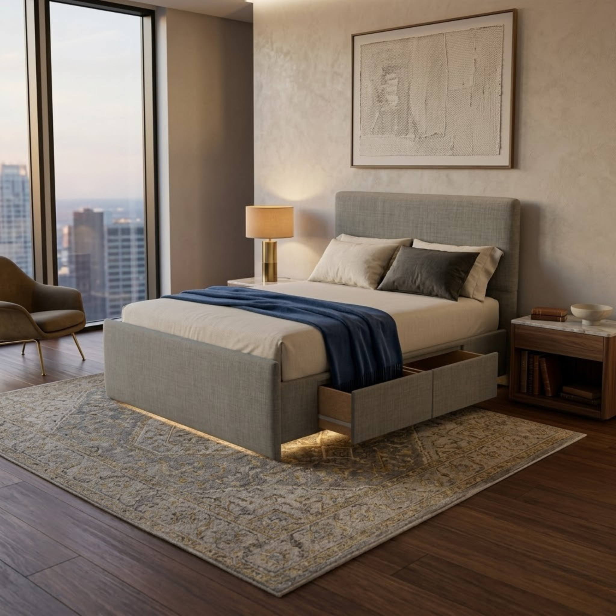 NZ Made Deaura Bed Frame With Drawers