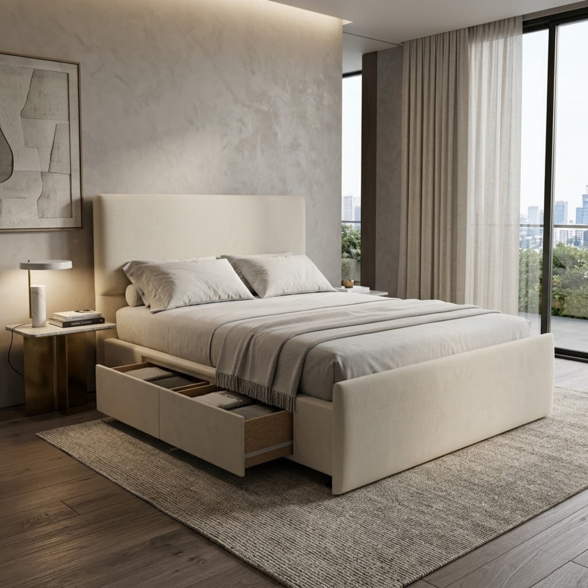 NZ Made Deaura Bed Frame With Drawers