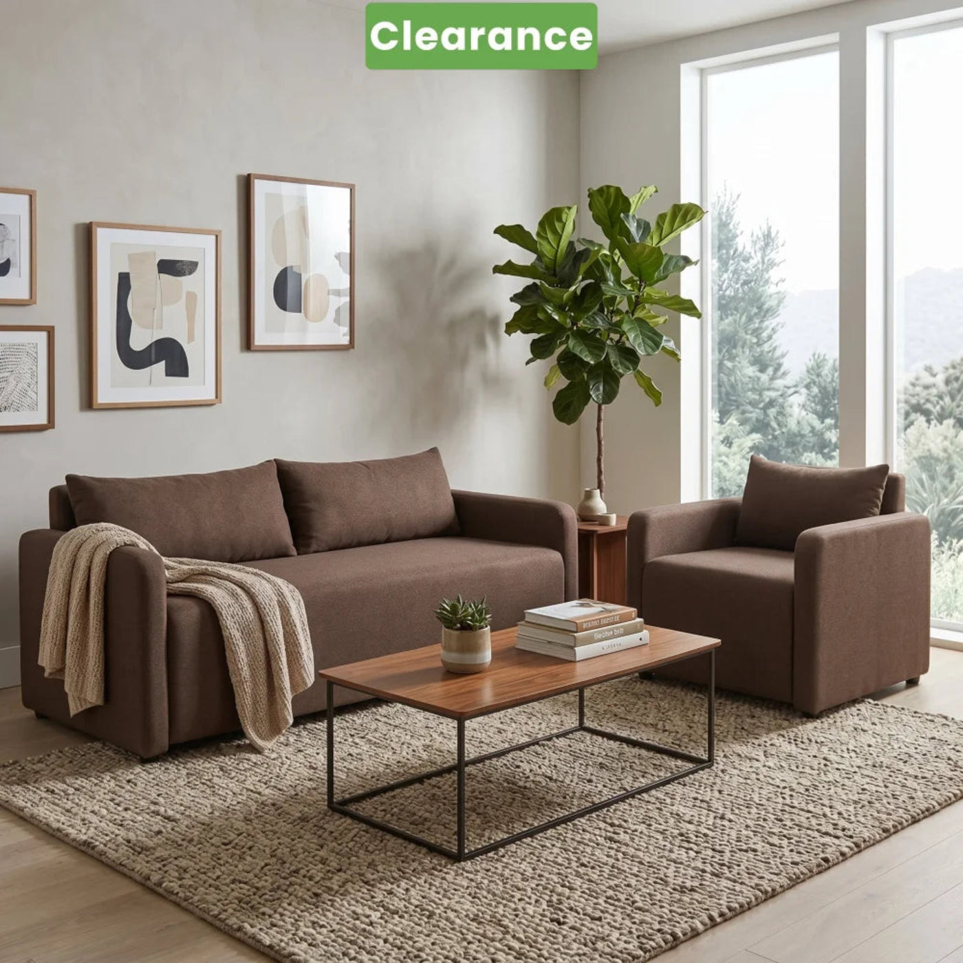 NZ Made Deseo 3 + 1 Seater Espresso Colour - Floor Model - Sofas & Couches