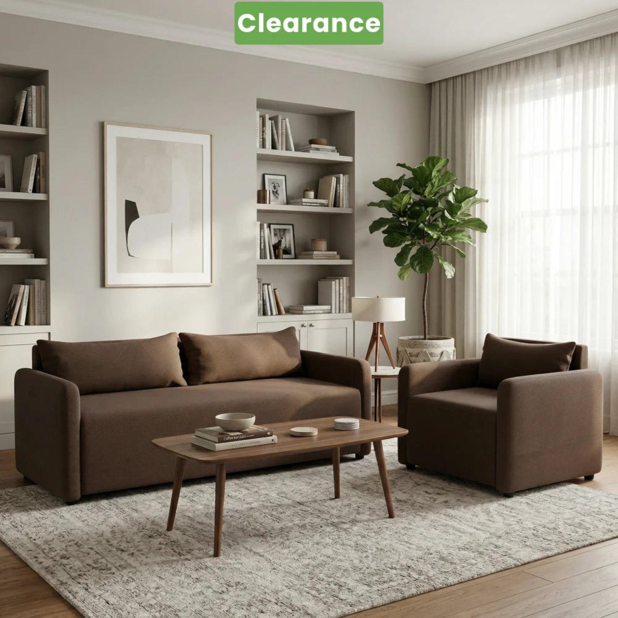 NZ Made Deseo 3 + 1 Seater Espresso Colour - Floor Model Sofas & Couches