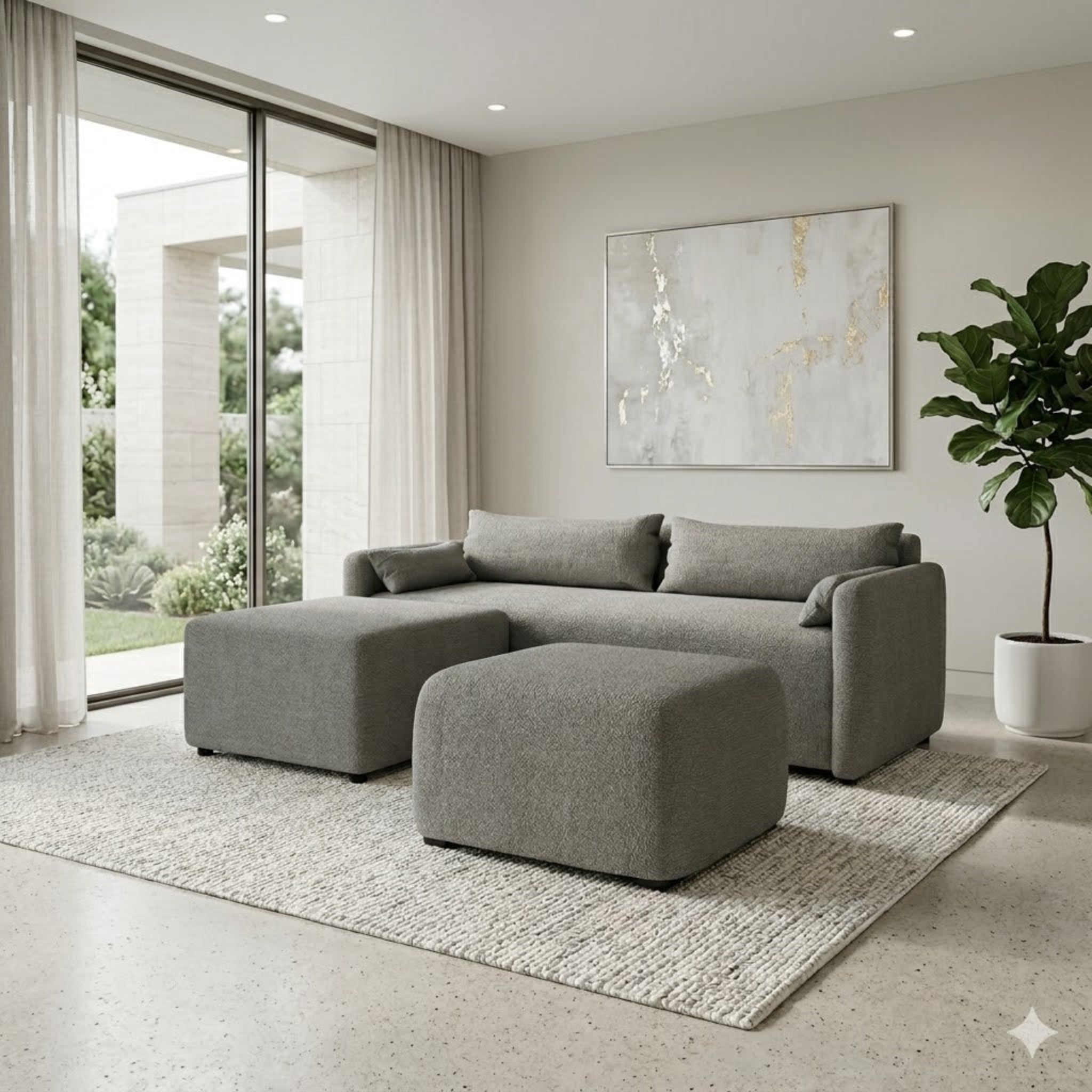 NZ Made Deseo 3 Seater With Chaise Corner Sofa