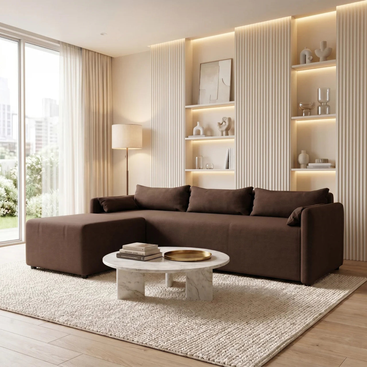 NZ Made Deseo 4 Seater With Chaise Corner Sofa | Furniture World NZ