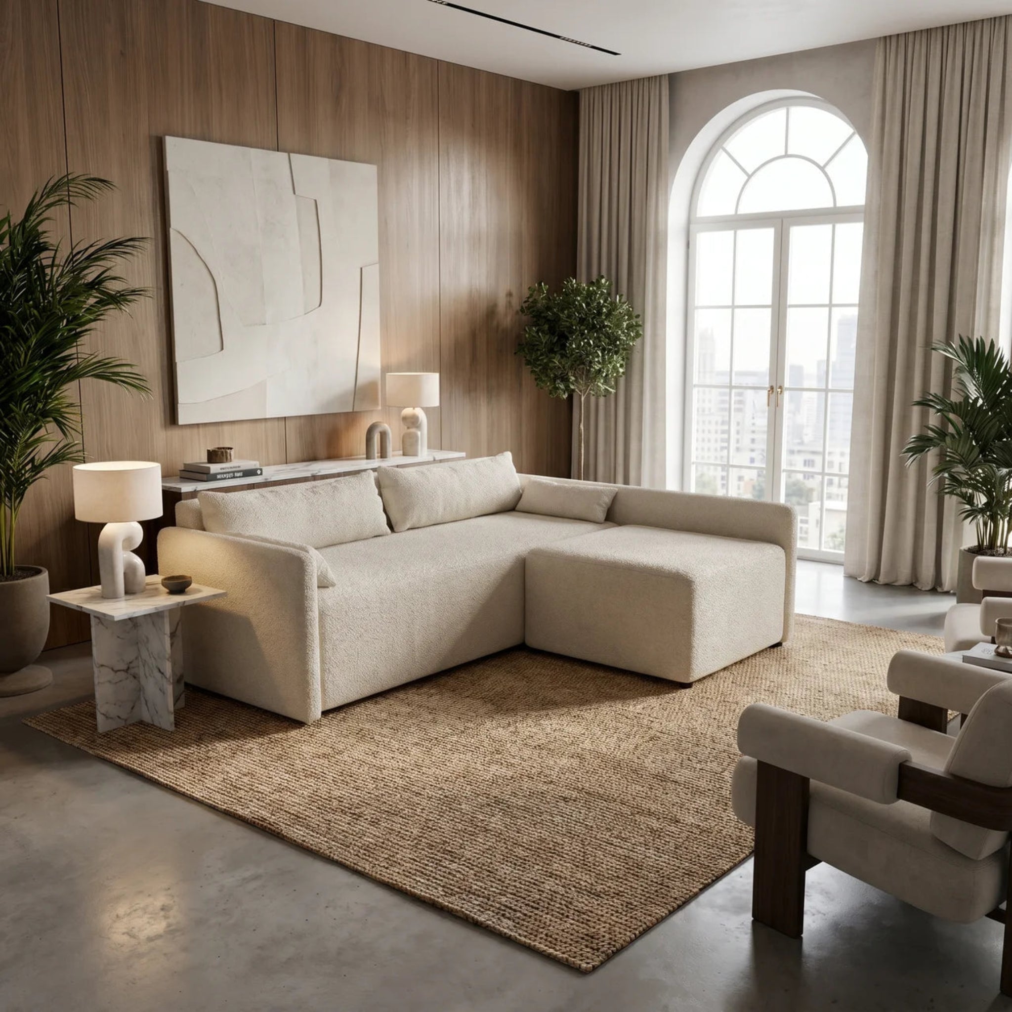 NZ Made Deseo Long-Arm With Chaise Corner Sofa - Side View | Furniture World NZ