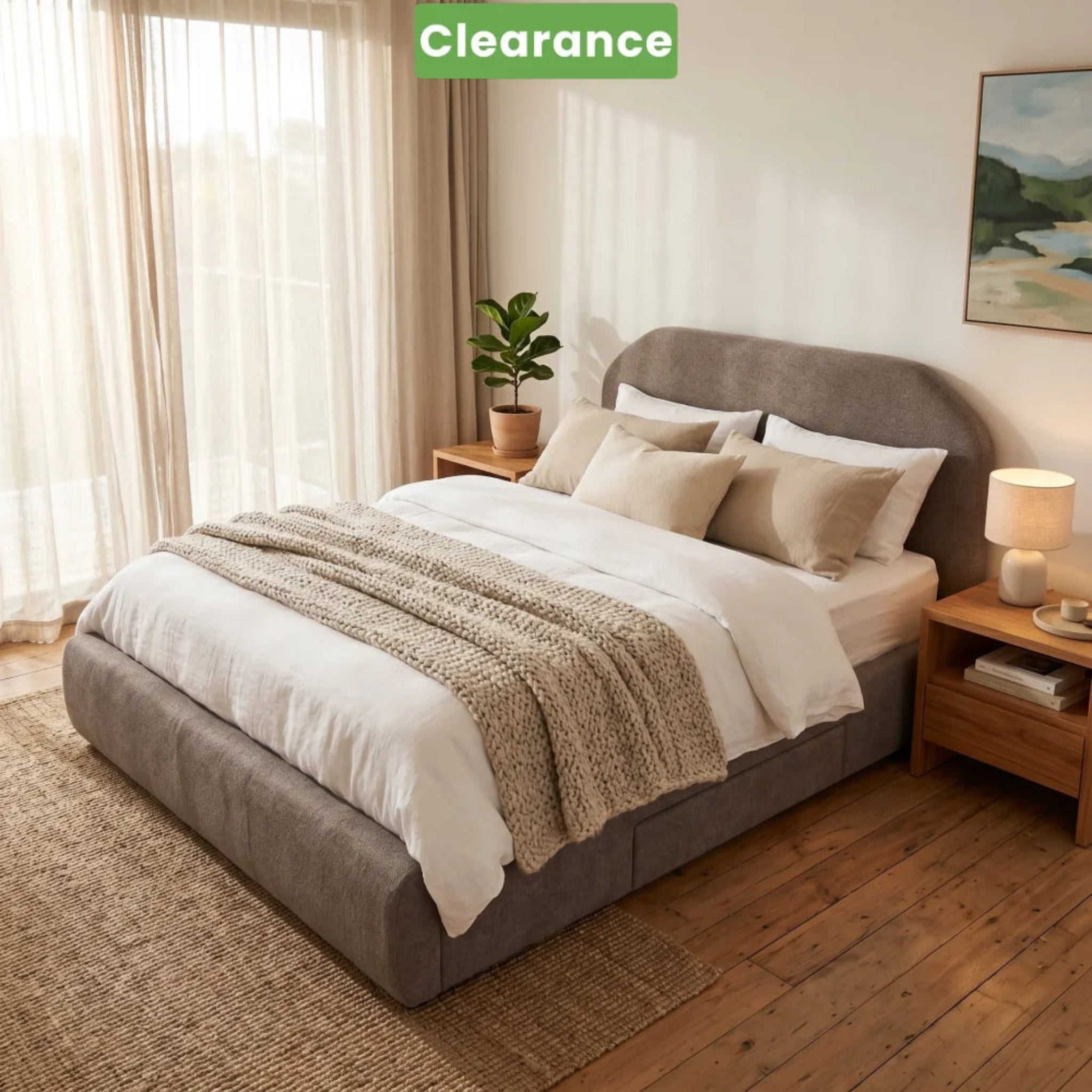 NZ made Eclipse Queen Bed Frame - Floor Model - Bed Frames & Bases