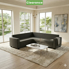 NZ Made Eco 6 Seater Corner Sofa Charcoal Colour  - Floor Model