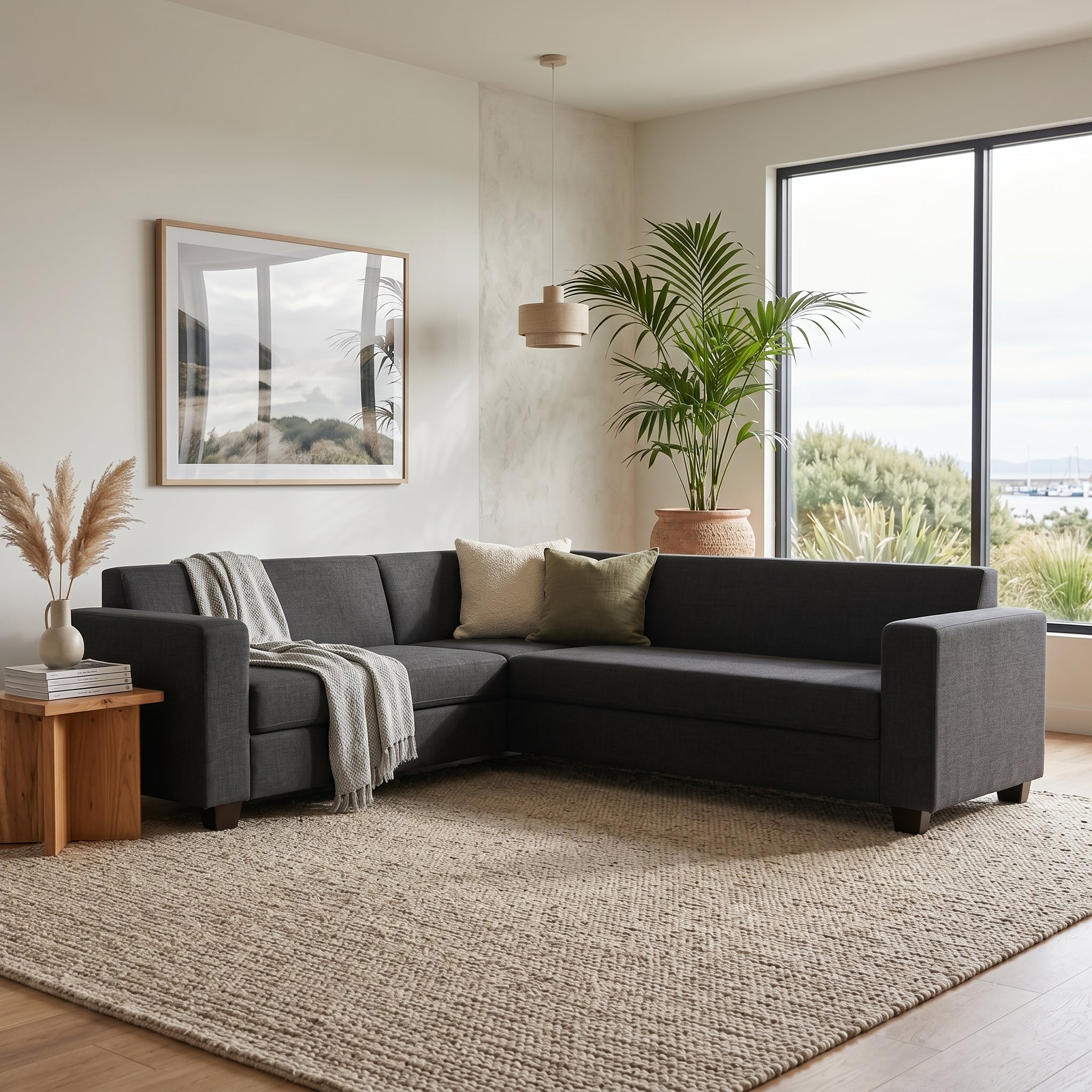 NZ Made Eco 6 Seater Corner Sofa - Side View | Furniture World NZ