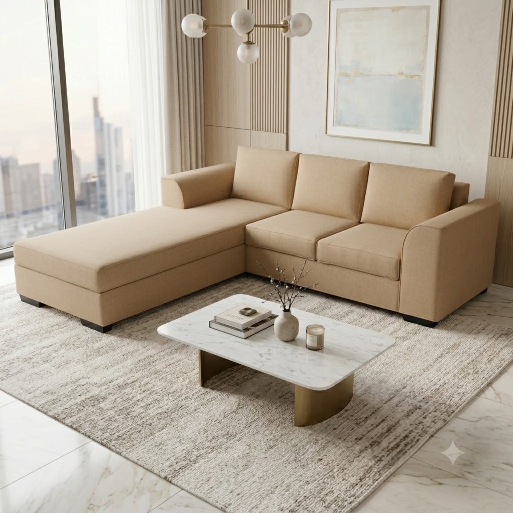 NZ Made Harbor 3 Seater with Chaise Corner Sofa