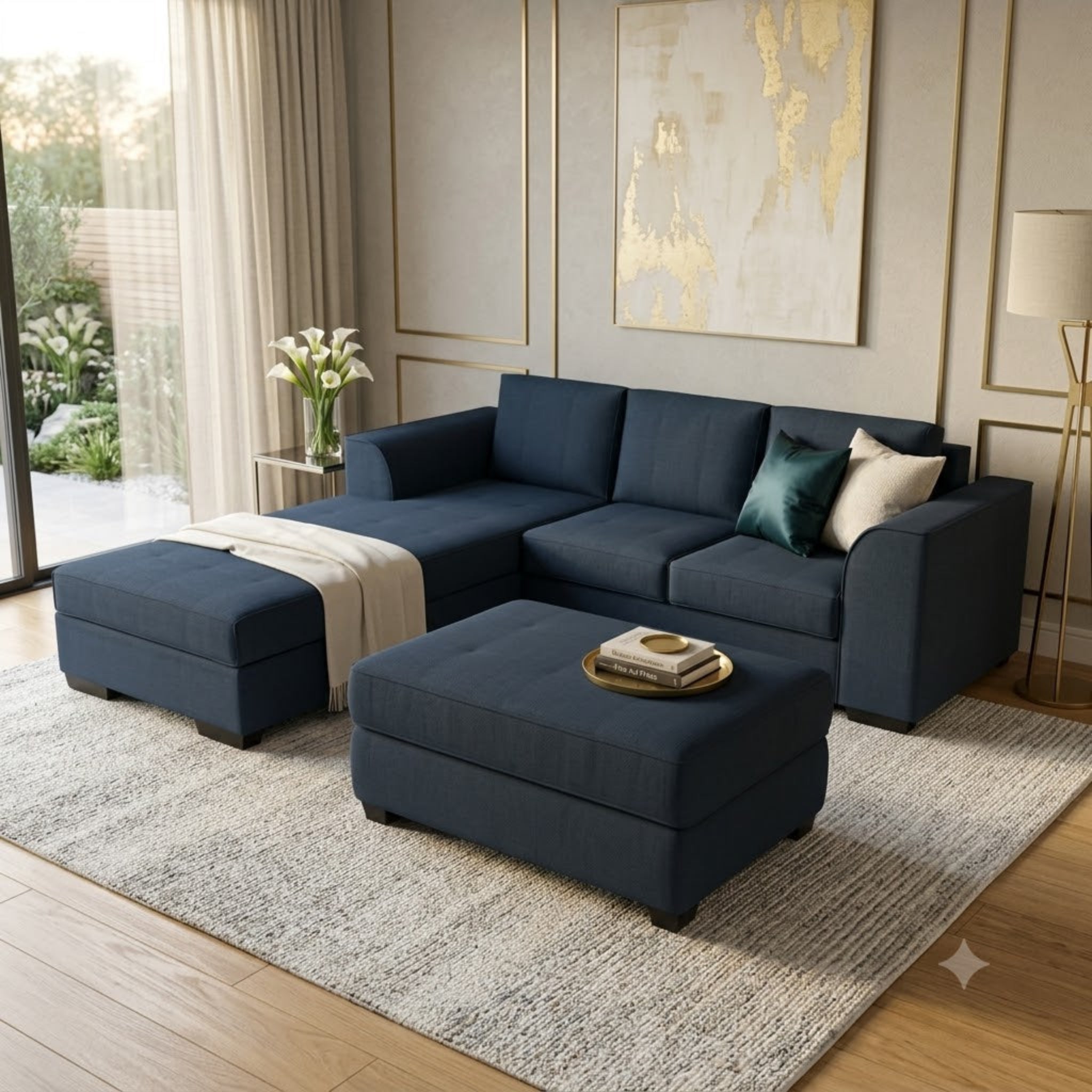 NZ Made Harbor 3 Seater with Chaise Corner Sofa