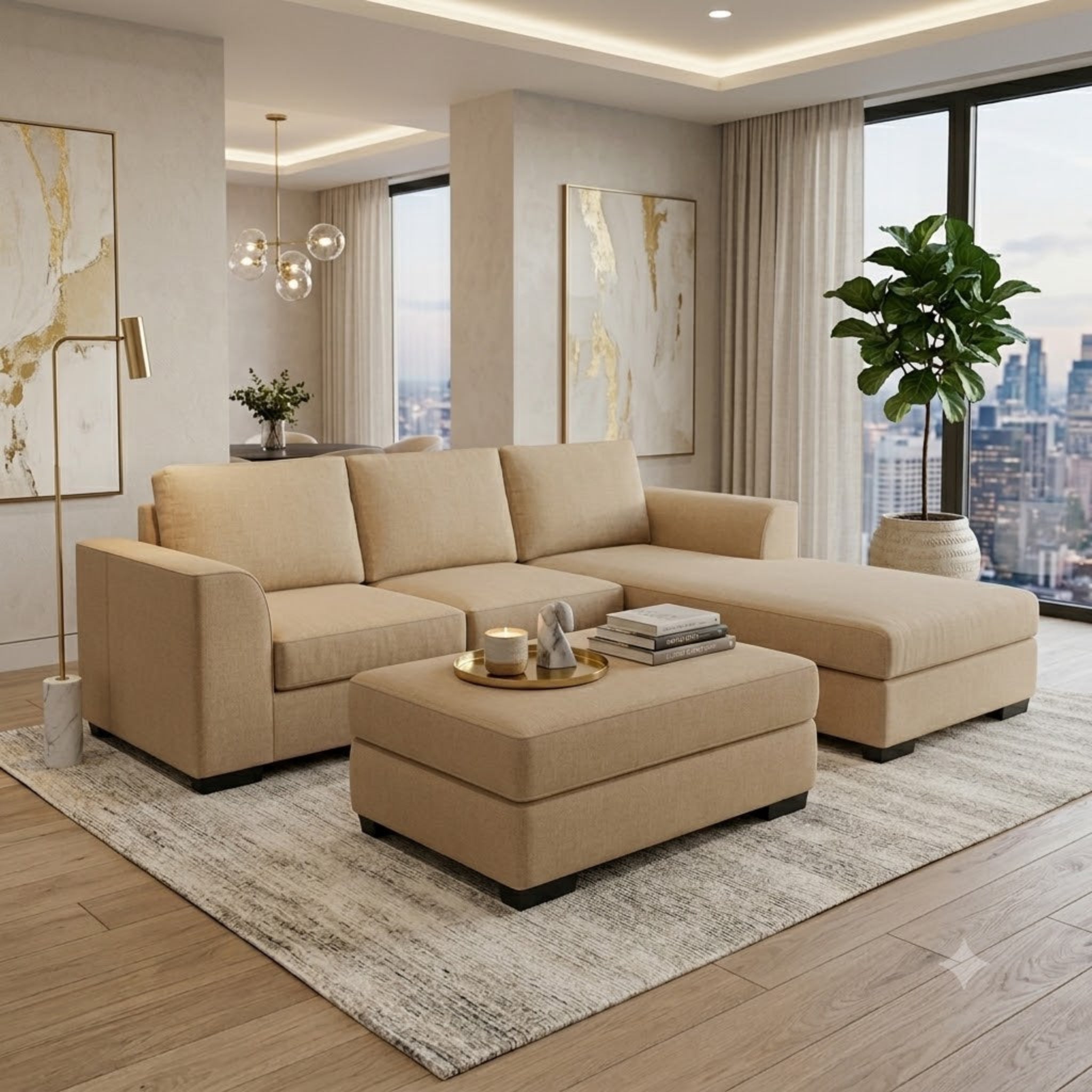 NZ Made Harbor 3 Seater with Chaise Corner Sofa