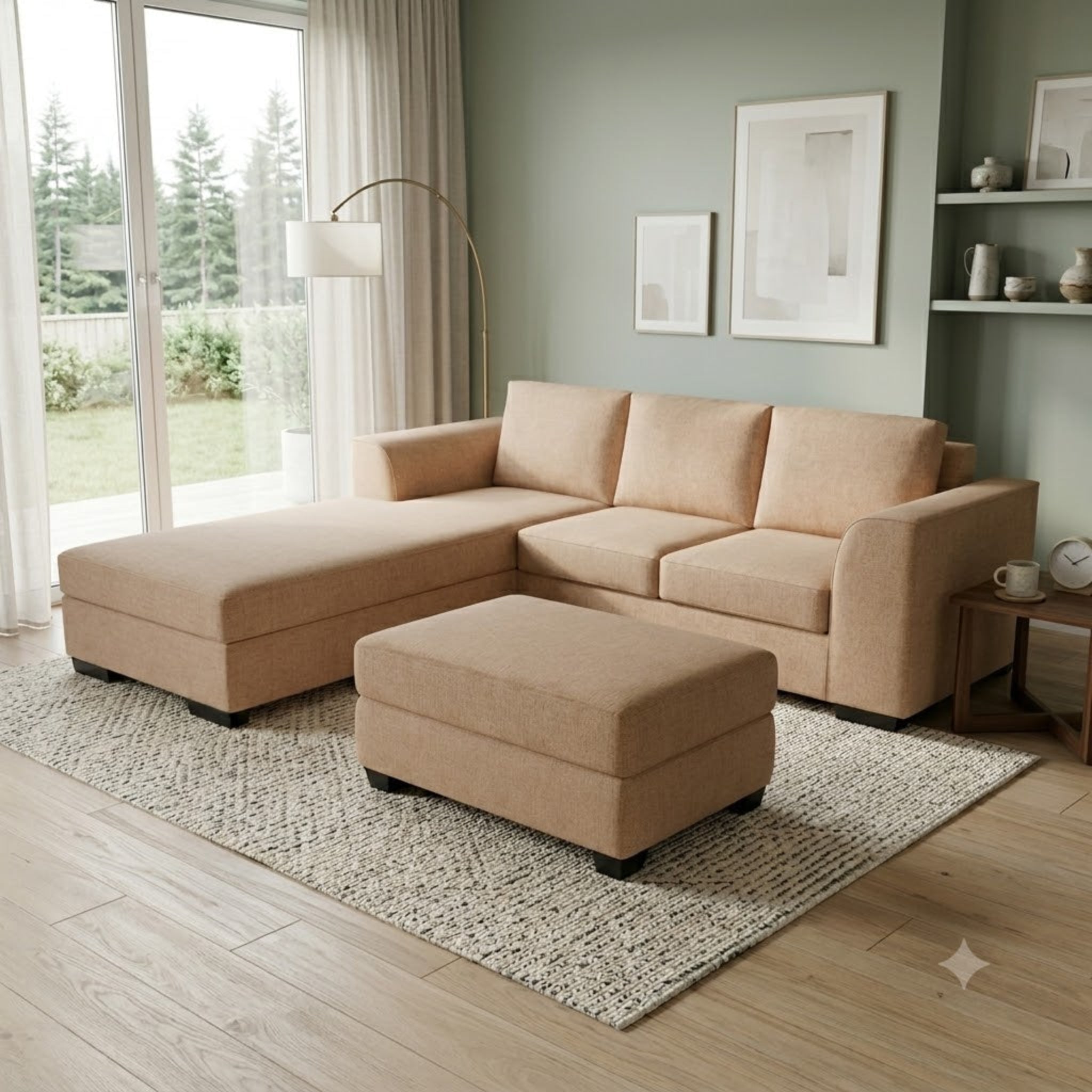 NZ Made Harbor 3 Seater with Chaise Corner Sofa