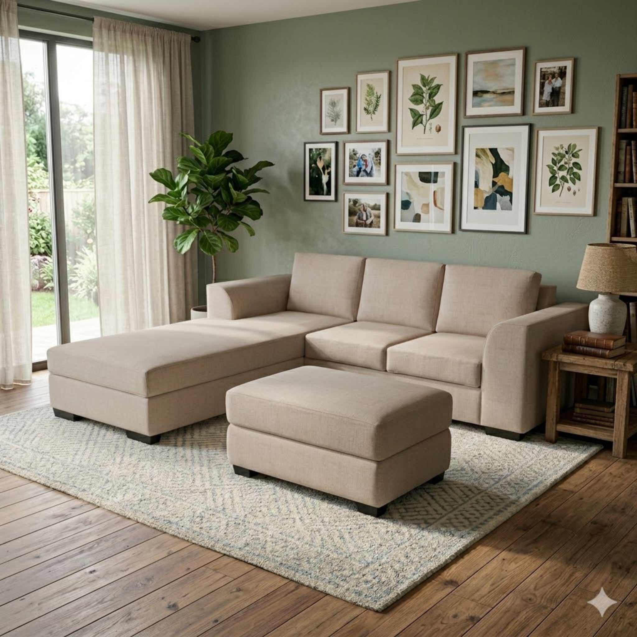 NZ Made Harbor 3 Seater with Chaise Corner Sofa - Side View | Furniture World NZ