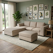 NZ Made Harbor 3 Seater with Chaise Corner Sofa - Side View | Furniture World NZ