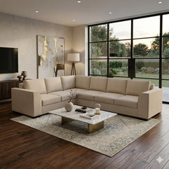 NZ Made Harbor 6 Seater Corner Sofa-Ramsey Biscuit
