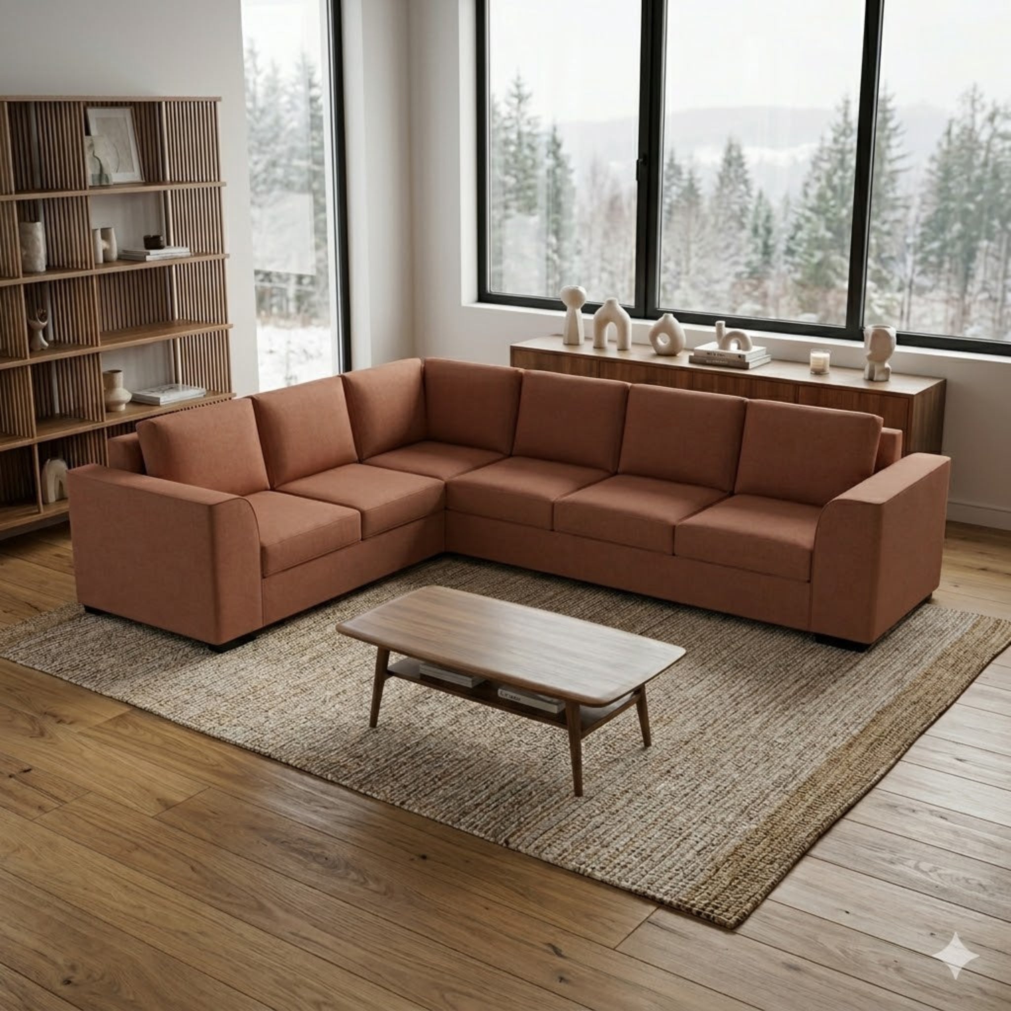 NZ Made Harbor 6 Seater Corner Sofa-Ramsey Biscuit