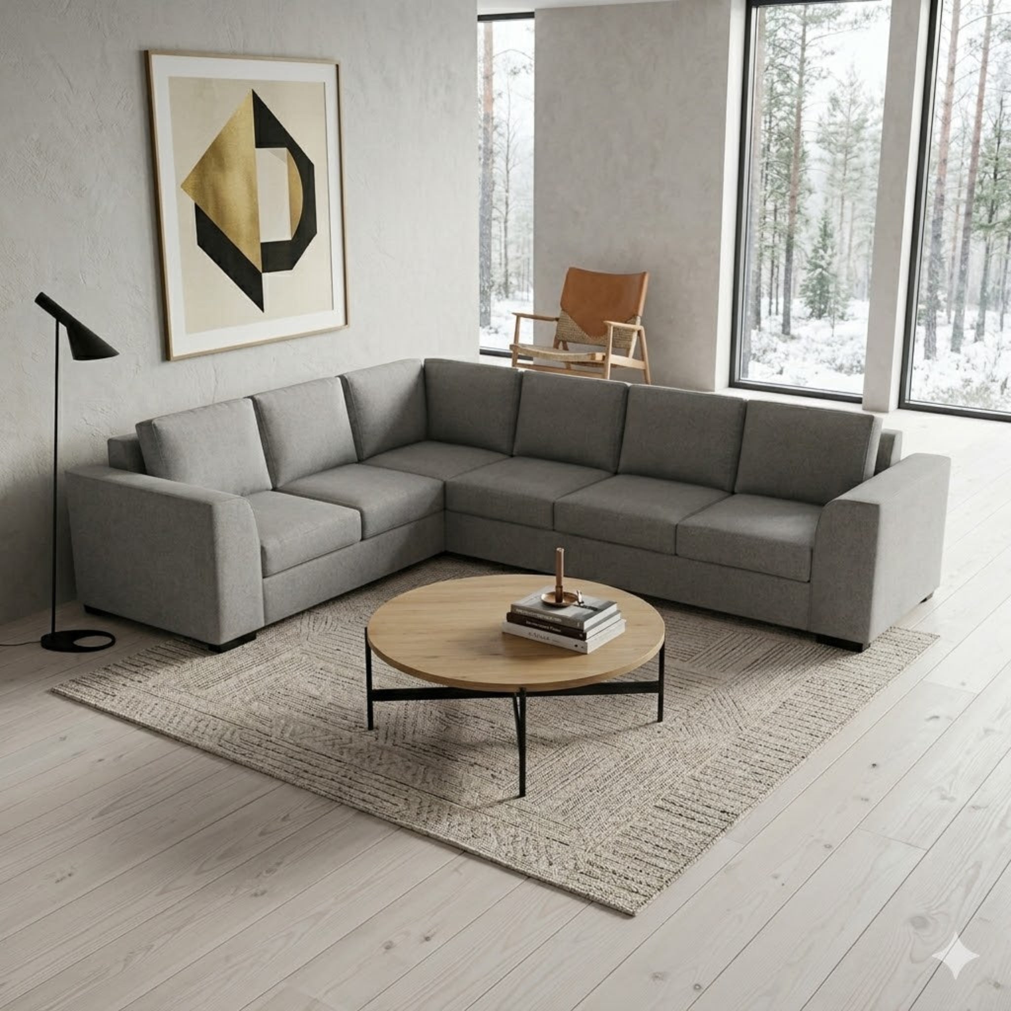 NZ Made Harbor 6 Seater Corner Sofa-Ramsey Biscuit