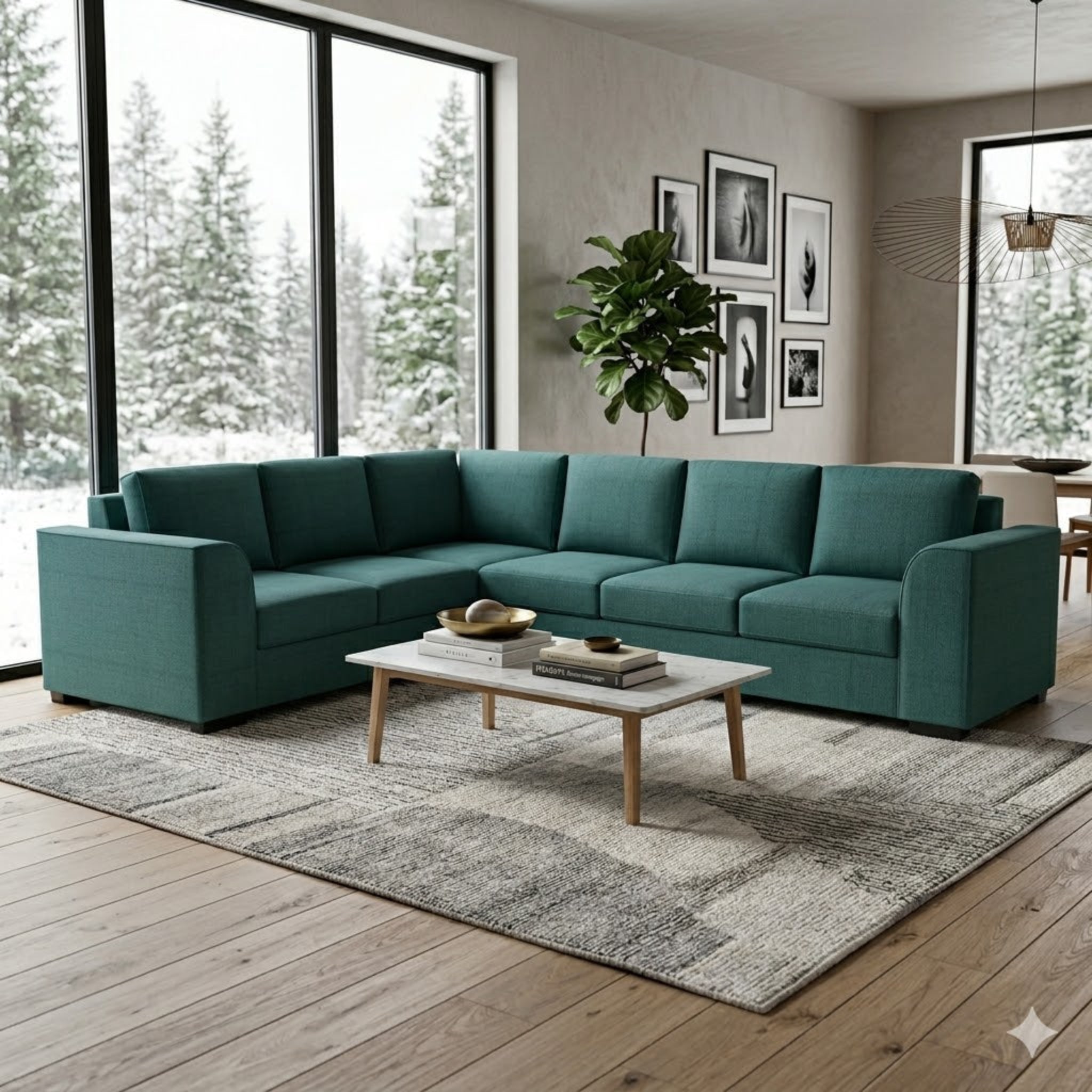 NZ Made Harbor 6 Seater Corner Sofa-Ramsey Biscuit
