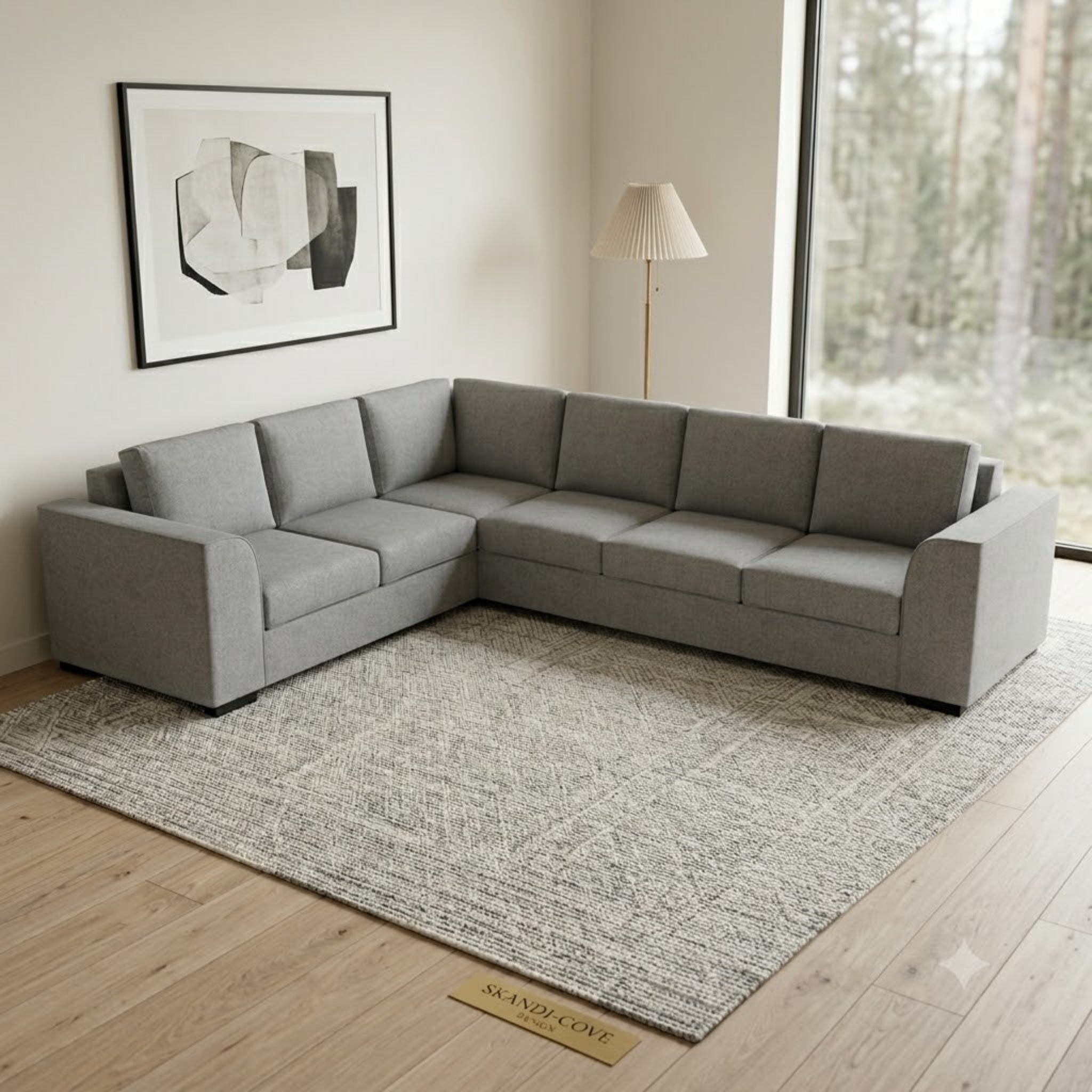 NZ Made Harbor 6 Seater Corner Sofa-Ramsey Biscuit