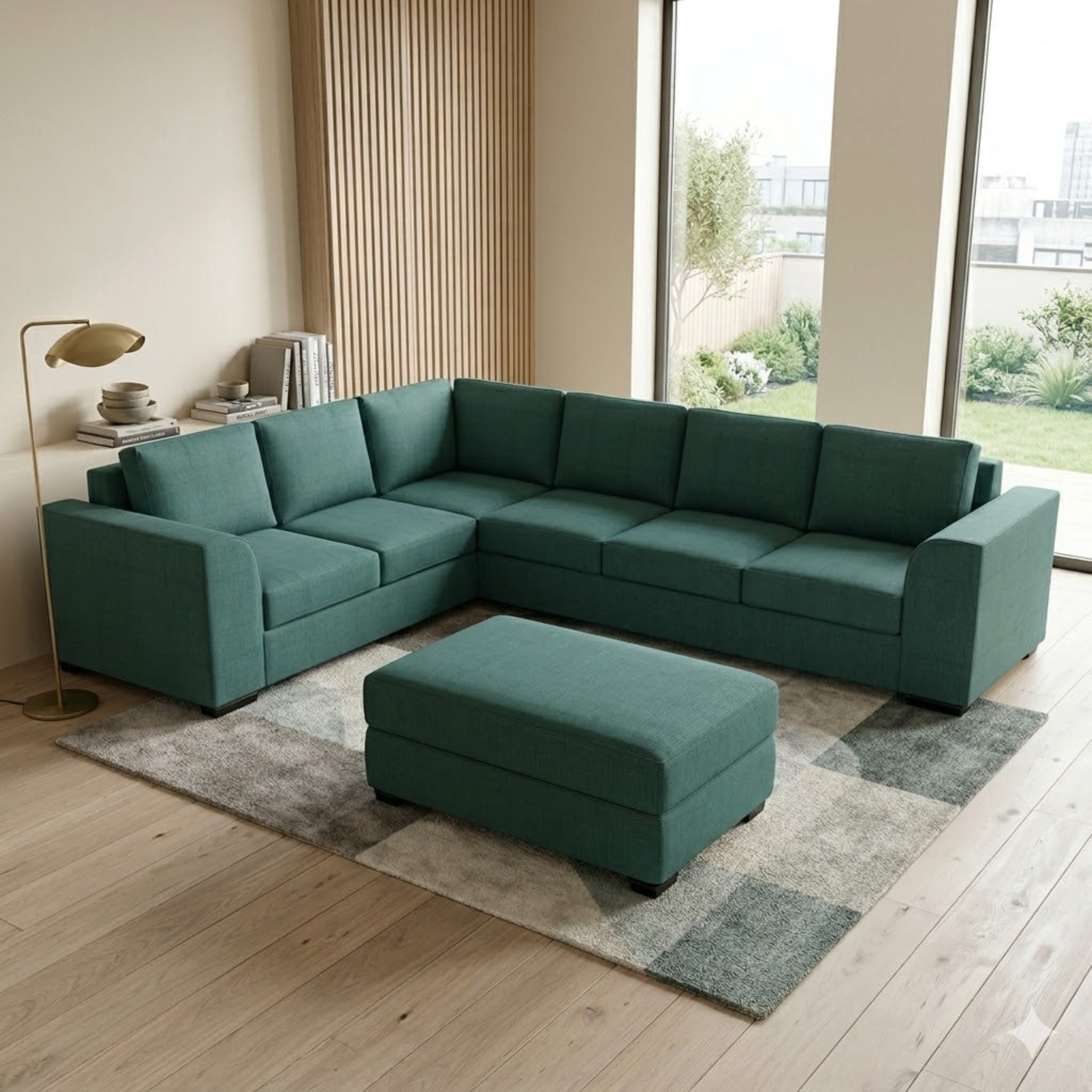 NZ Made Harbor 6 Seater Corner Sofa-Ramsey Biscuit