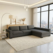 NZ Made Harbor Long-Arm with Chaise Corner Sofa-Ramsey Biscuit - Detail View | Furniture World NZ