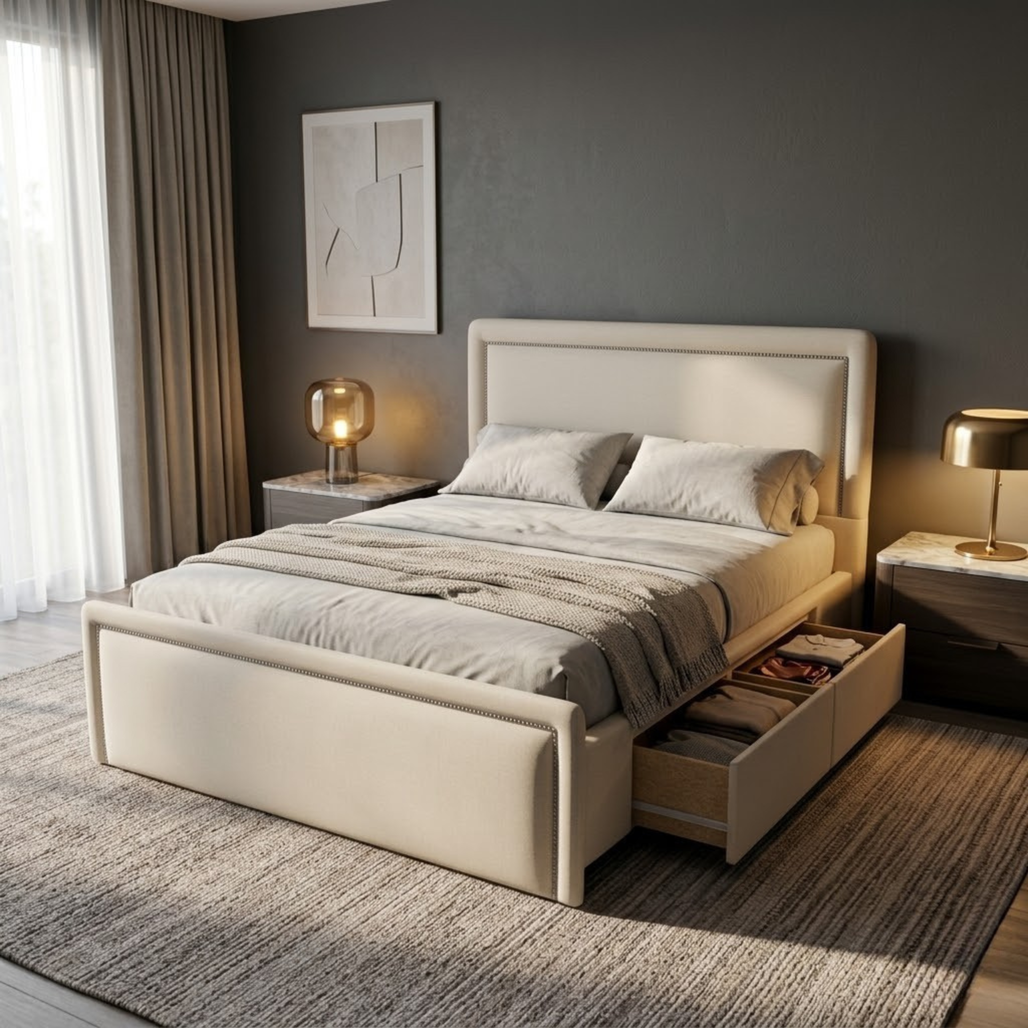 NZ Made Imperial Bed Frame With Drawers