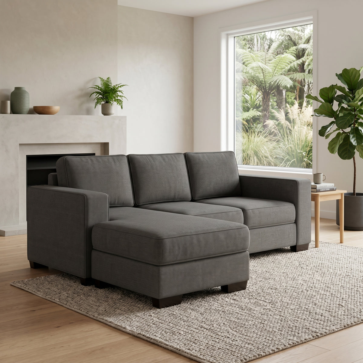NZ Made Kiwi Comfort 3 Seater with Chaise Corner Sofa | Furniture World NZ
