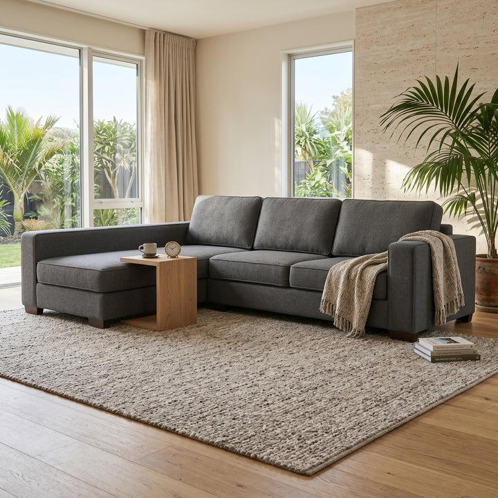 NZ Made Kiwi Comfort Long-Arm with Chaise Corner Sofa | Furniture World NZ