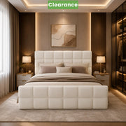 NZ Made Luxe Bed Frame Cali King/ Lily Sand Colour - Floor Model - Bed Frames & Bases