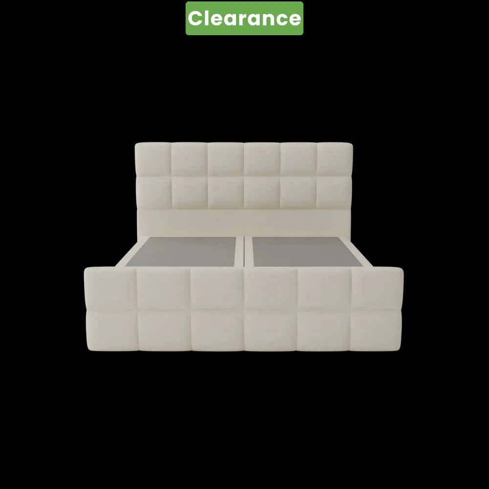 NZ Made Luxe Bed Frame Cali King/ Lily Sand Colour - Floor Model - Bed Frames & Bases