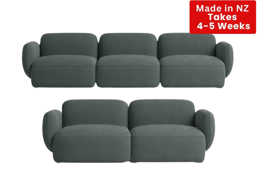 Nz Made Nexus Sofa Collection Burwood Pewter / 3 + 2 Seater