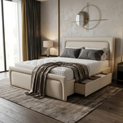 NZ Made Noir Bed Frame With Drawers