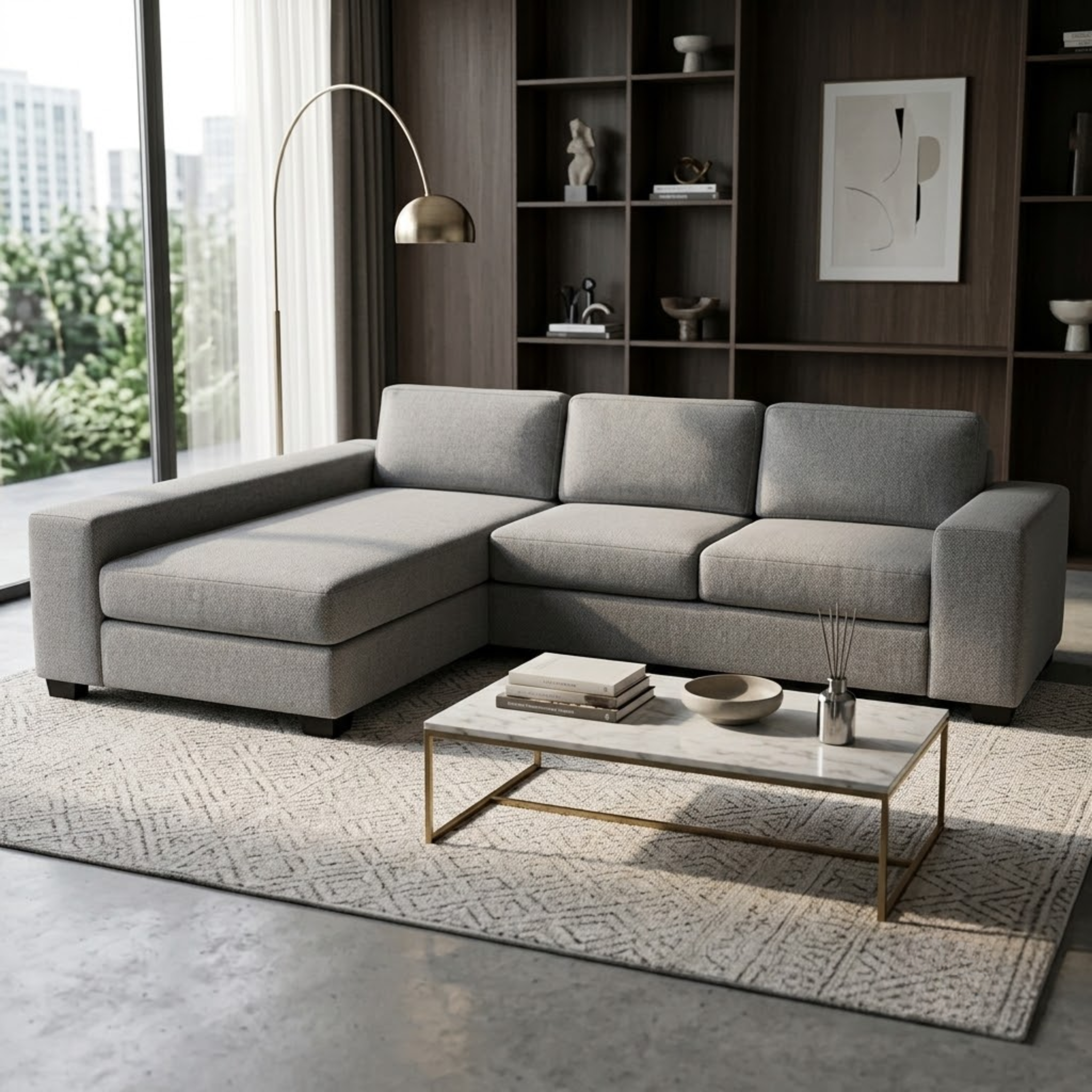 NZ Made Prisma Long-Arm With Chaise Corner Sofa