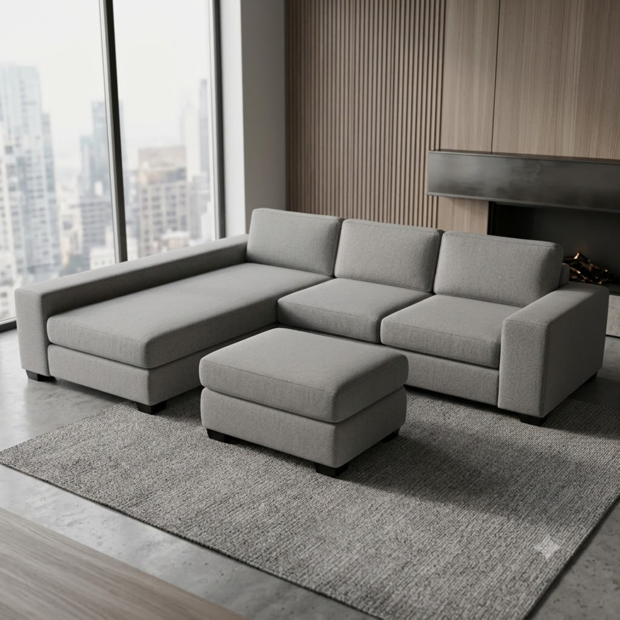 NZ Made Prisma Long-Arm With Chaise Corner Sofa