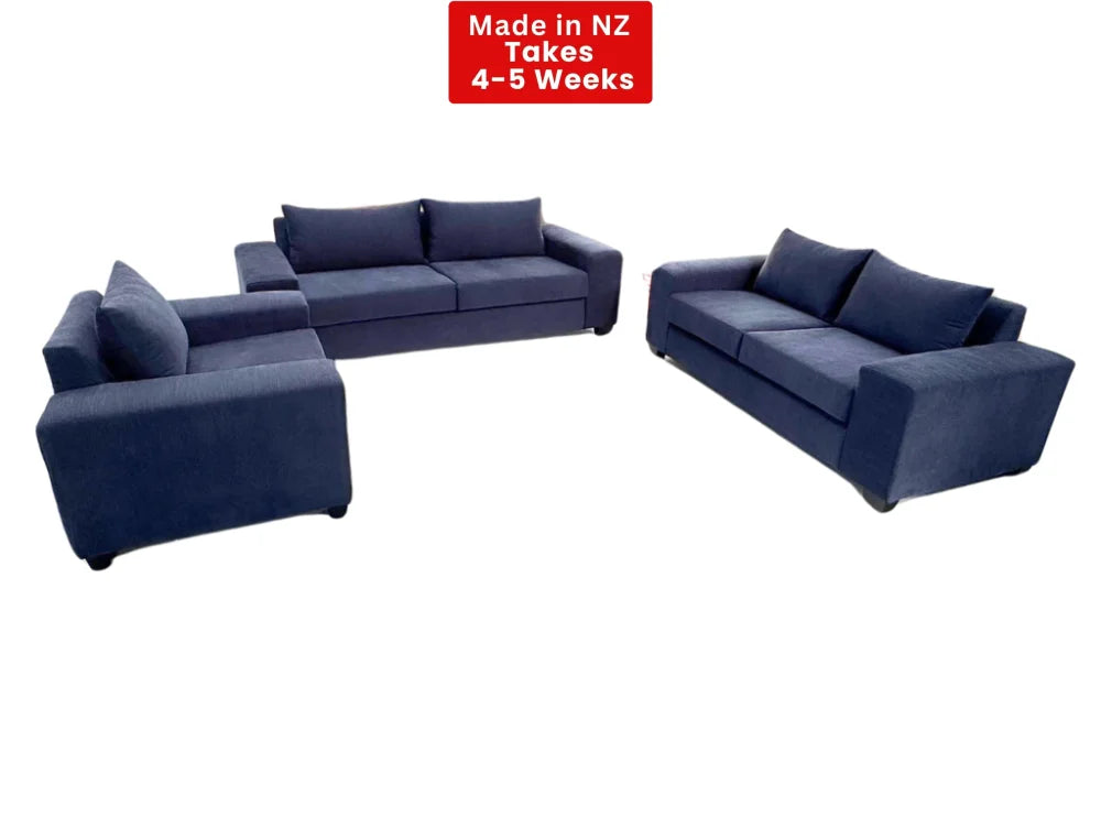 NZ Made Prisma Lounge Suite Collection 3 + 2 + 1 Seater / Onyx