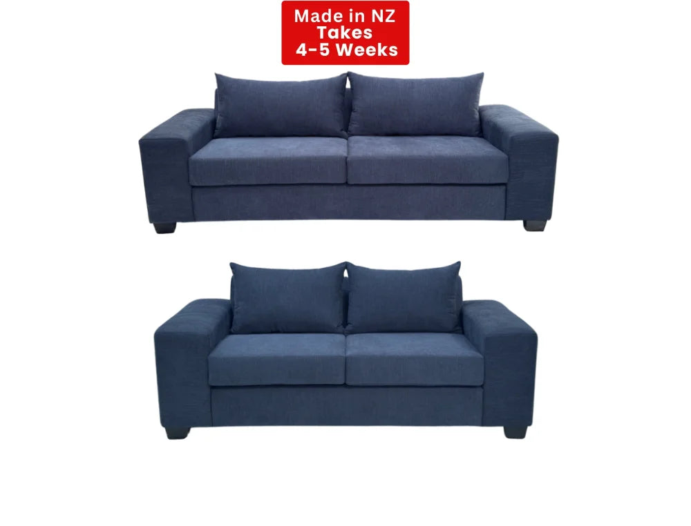 NZ Made Prisma Lounge Suite Collection 3 + 2 Seater / Onyx