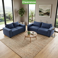 NZ Made Prisma Lounge Suite Collection 3+2 Seater + Ottoman - Floor Model
