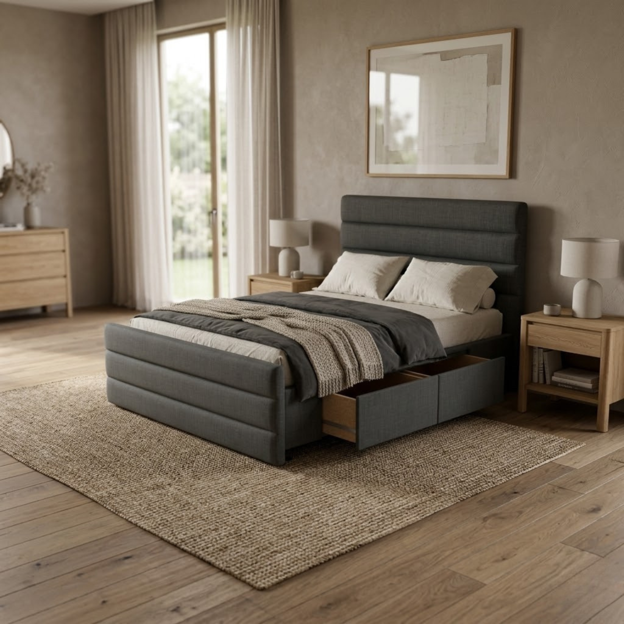 NZ Made Regal Bed Frame With Drawers