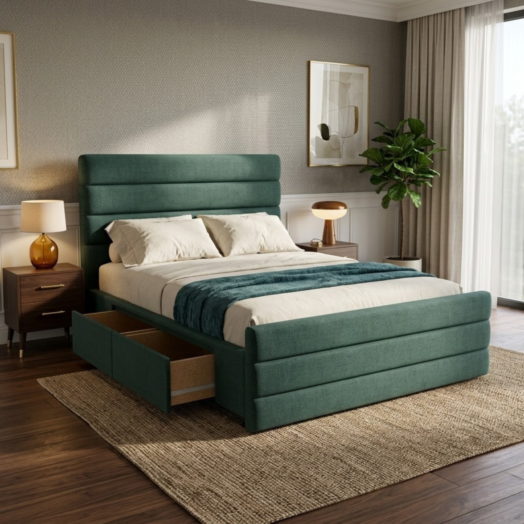 NZ Made Regal Bed Frame With Drawers