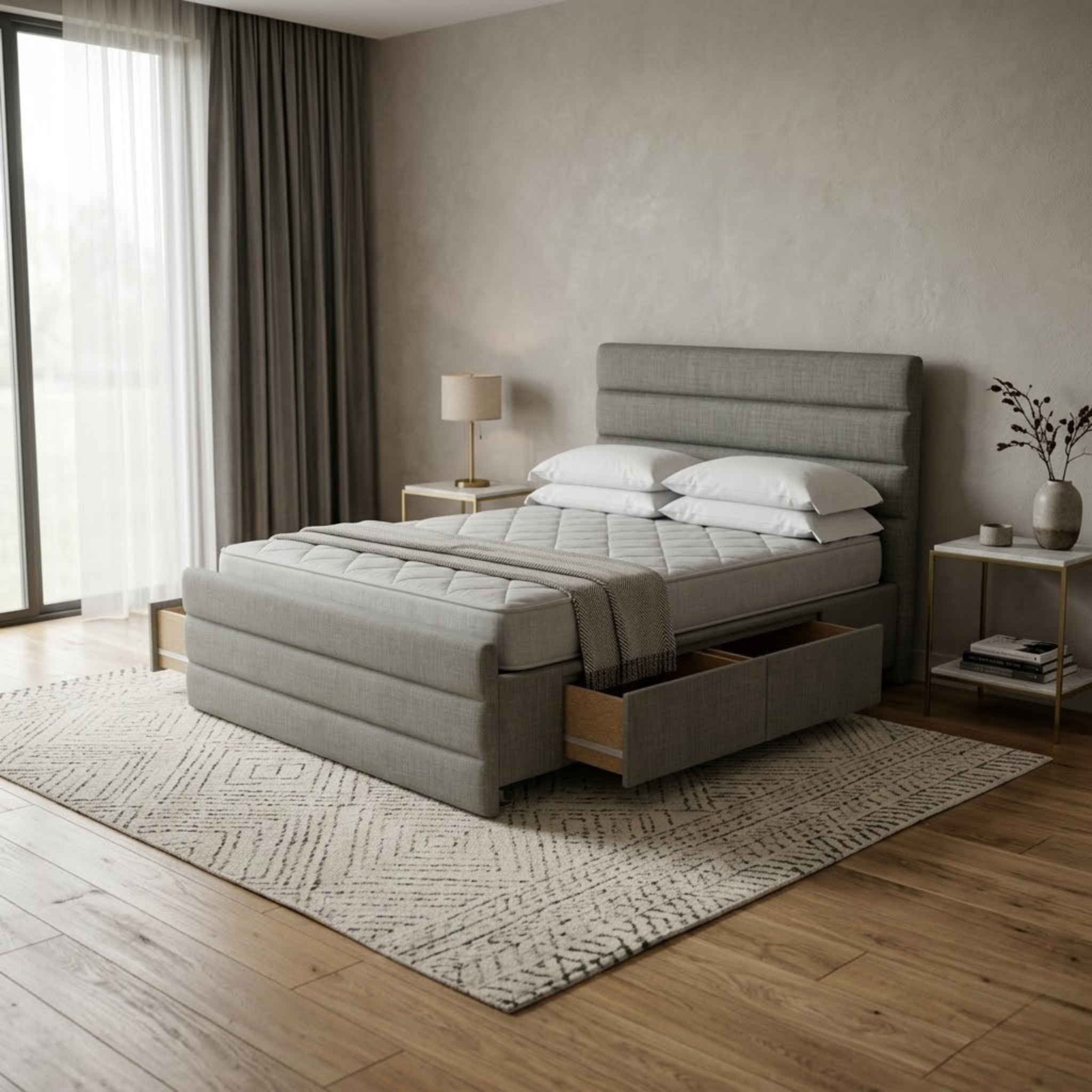 NZ Made Regal Bed Frame With Drawers