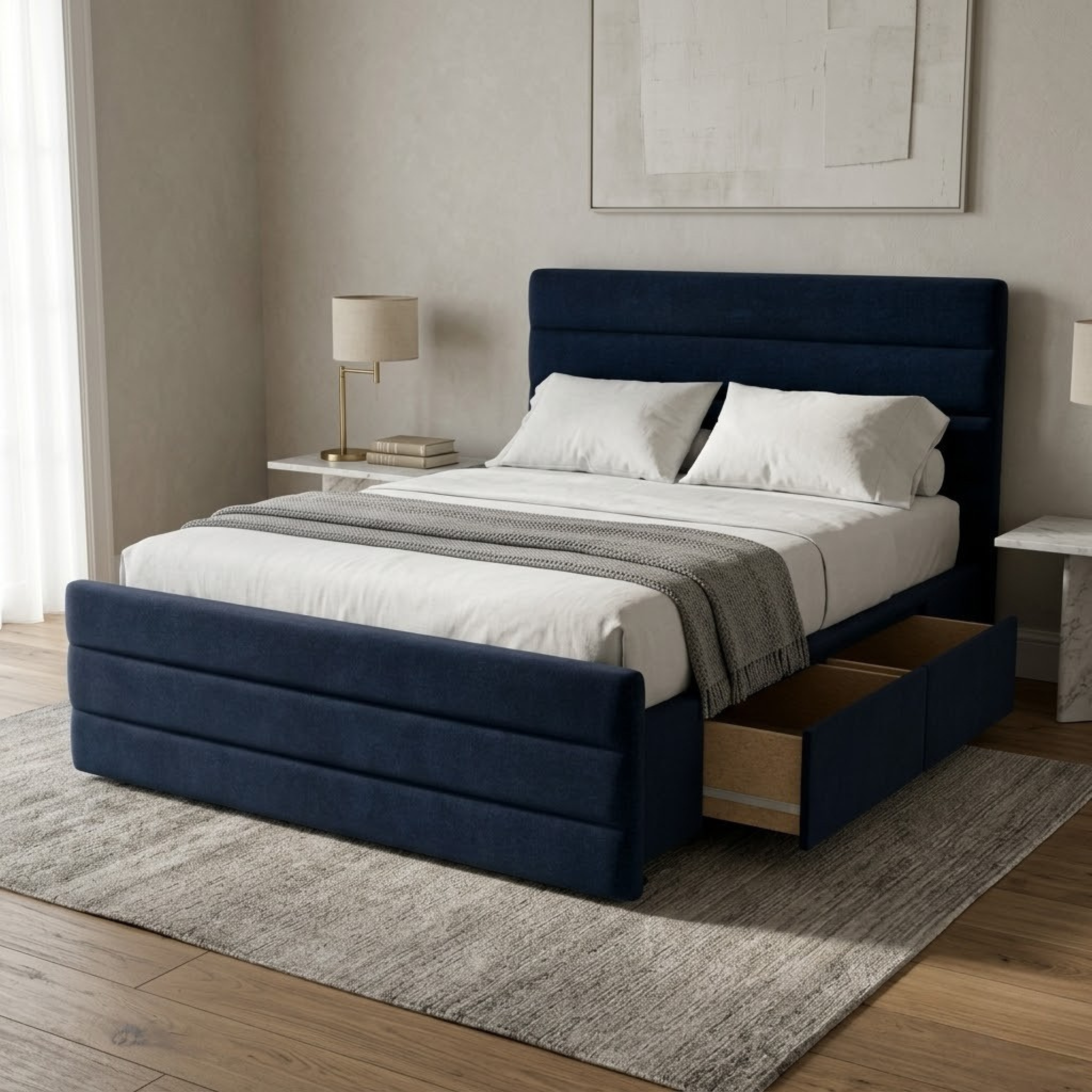 NZ Made Regal Bed Frame With Drawers