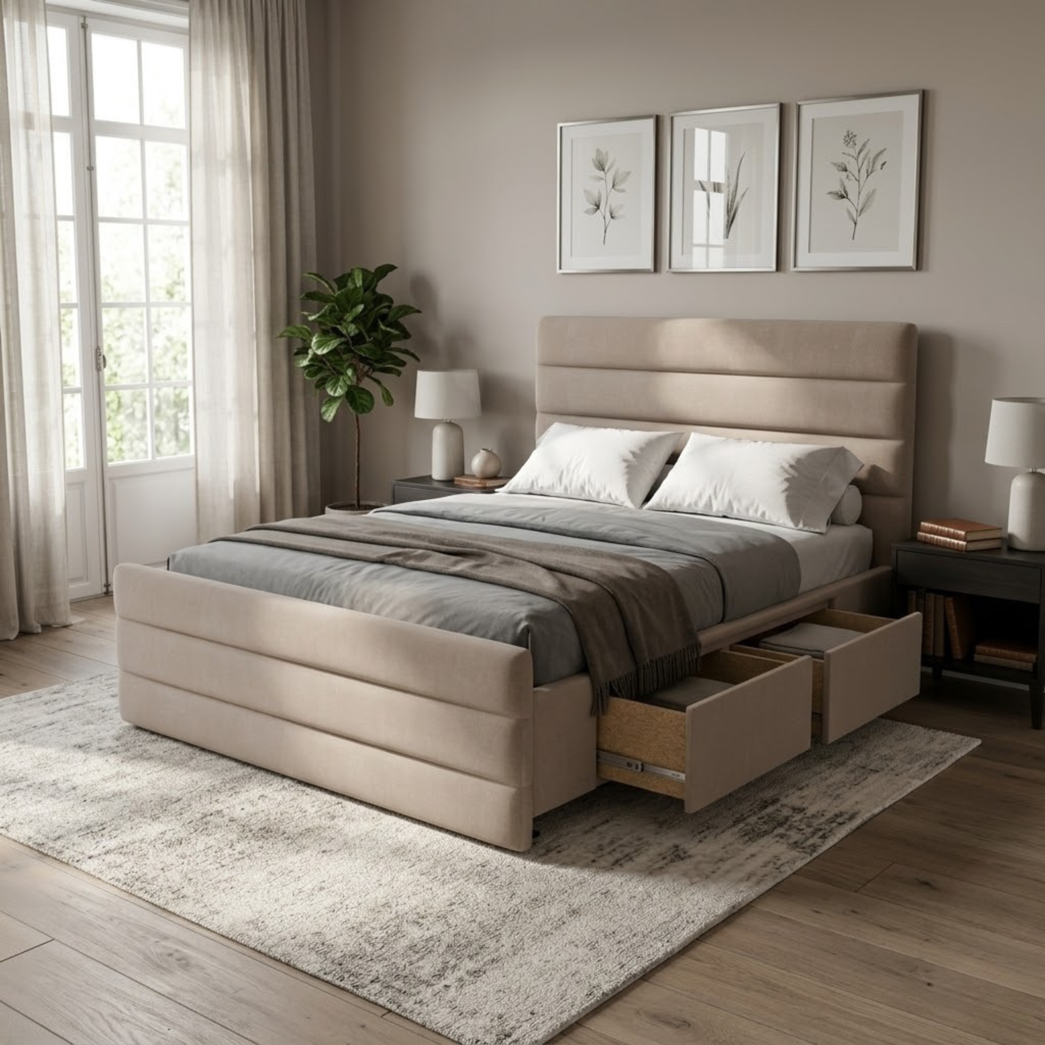 NZ Made Regal Bed Frame With Drawers