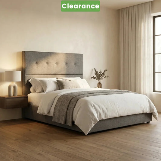 NZ Made SleepVault Headboard Zinc Colour Queen - Floor Model - Furniture