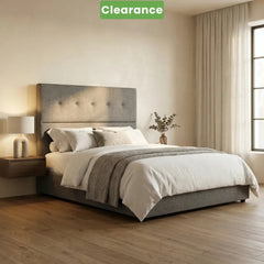 NZ Made SleepVault Headboard Zinc Colour Queen - Floor Model